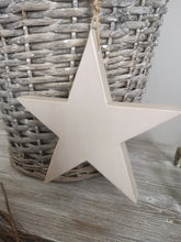 Load image into Gallery viewer, Wooden Hanging Star - Potters Clay
