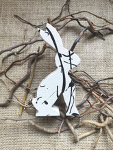 Load image into Gallery viewer, Doodle Splat wooden Hares
