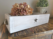 Load image into Gallery viewer, Wooden Storage Crate with cutlery holder

