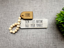 Load image into Gallery viewer, Positivity Quote Wooden Tag with bead garland
