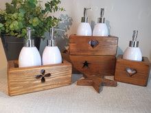 Load image into Gallery viewer, Soap Dispenser and wooden holder
