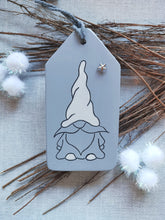 Load image into Gallery viewer, Large Wooden Tag with Christmas Gnome

