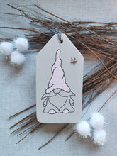 Load image into Gallery viewer, Large Wooden Tag with Christmas Gnome
