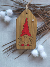 Load image into Gallery viewer, Large Wooden Tag with Christmas Gnome

