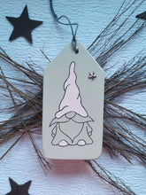 Load image into Gallery viewer, Large Wooden Tag with Christmas Gnome
