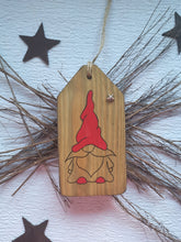Load image into Gallery viewer, Large Wooden Tag with Christmas Gnome
