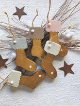 Load image into Gallery viewer, Wooden Christmas Boot hanging decoration - can be personalised
