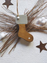 Load image into Gallery viewer, Wooden Christmas Boot hanging decoration - can be personalised
