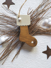 Load image into Gallery viewer, Wooden Christmas Boot hanging decoration - can be personalised
