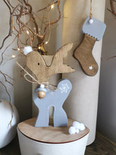 Load image into Gallery viewer, Reindeer Christmas Decoration, wooden Christmas gift, Christmas decor,Hygge home,
