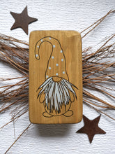 Load image into Gallery viewer, Wooden Chunky Sign with Christmas Gnome / Gonk
