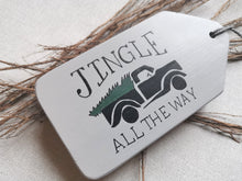 Load image into Gallery viewer, Large Grey Wooden Christmas Tag
