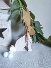 Load image into Gallery viewer, Wooden standing Bunny , Rabbit, Spring Easter decor

