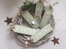 Load image into Gallery viewer, Slim Wooden Spring Hanging Tags - Pale Olive
