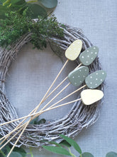 Load image into Gallery viewer, Wooden Egg Decorations , flower pick, Set of Five
