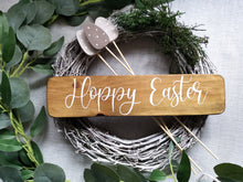 Load image into Gallery viewer, Wooden Freestanding Spring Sign - Hoppy Easter
