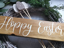 Load image into Gallery viewer, Wooden Freestanding Spring Sign - Hoppy Easter

