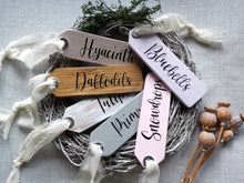 Load image into Gallery viewer, Spring Flower Tags, wooden sign
