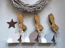 Load image into Gallery viewer, Wooden standing Bunny , Rabbit, Spring Easter decor
