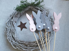 Load image into Gallery viewer, Rustic wooden Easter Bunny Decorations, Set of 5
