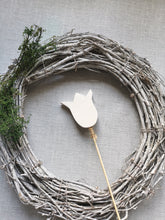 Load image into Gallery viewer, Bunch of 5 Wooden Tulips with personalised gift wrap
