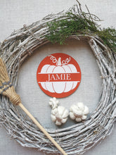 Load image into Gallery viewer, Autumn / Halloween wooden personalised Place Name discs

