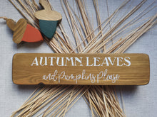 Load image into Gallery viewer, Wooden Autumn Leaves Handmade Sign
