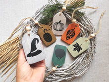 Load image into Gallery viewer, Small Wooden Autumn Tags - Black detailing
