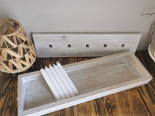 Load image into Gallery viewer, Low Wide Wooden Styling Tray with candle insert, Table centerpiece, candle display
