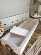 Load image into Gallery viewer, Low Wide Wooden Styling Tray with candle insert, Table centerpiece, candle display

