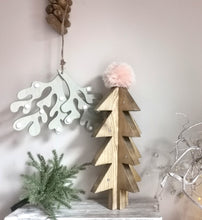 Load image into Gallery viewer, Wooden 3d Christmas Tree with metal stars
