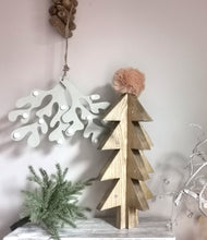 Load image into Gallery viewer, Wooden 3d Christmas Tree with metal stars
