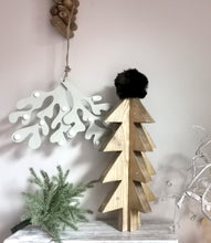 Load image into Gallery viewer, Wooden 3d Christmas Tree with metal stars
