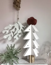 Load image into Gallery viewer, Wooden 3d Christmas Tree with metal stars
