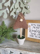 Load image into Gallery viewer, Brown Knitted Tree in Painted Terracotta pots
