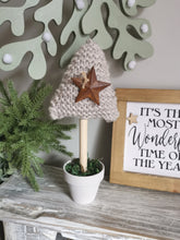 Load image into Gallery viewer, Beige Knitted Tree in Painted Terracotta pots
