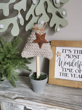 Load image into Gallery viewer, Beige Knitted Tree in Painted Terracotta pots

