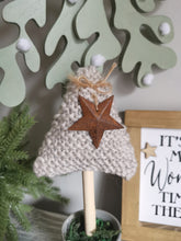 Load image into Gallery viewer, Beige Knitted Tree in Painted Terracotta pots
