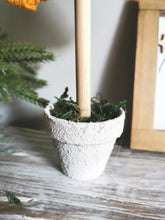 Load image into Gallery viewer, Mustard Knitted Tree in Painted Terracotta pots
