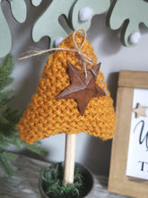 Load image into Gallery viewer, Mustard Knitted Tree in Painted Terracotta pots
