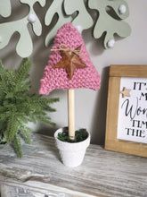 Load image into Gallery viewer, Pink Knitted Tree in Painted Terracotta pots
