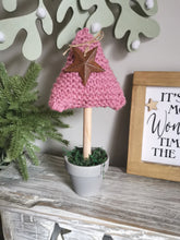 Load image into Gallery viewer, Pink Knitted Tree in Painted Terracotta pots
