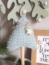 Load image into Gallery viewer, Duck Egg Knitted Tree in Painted Terracotta pots
