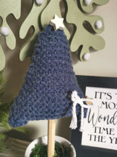 Load image into Gallery viewer, Blue Knitted Tree in Painted Terracotta pots

