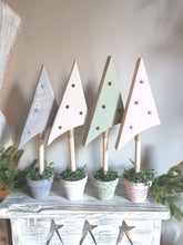 Load image into Gallery viewer, Angled wooden potted trees
