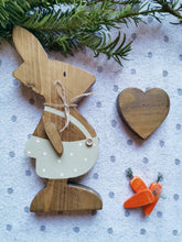 Load image into Gallery viewer, Wooden Rabbit Bunny, Easter gift ornament , Nursery, Mothers Day , Home Decor Gift Neutral interior Hygge home
