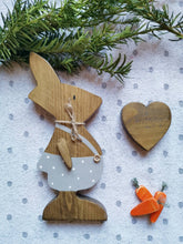 Load image into Gallery viewer, Wooden Rabbit Bunny, Easter gift ornament , Nursery, Mothers Day , Home Decor Gift Neutral interior Hygge home
