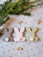 Load image into Gallery viewer, Wooden Easter Rabbit, gift ornament , Nursery decor, Mothers Day , Housewarming Present, Easter home decor
