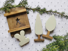 Load image into Gallery viewer, Wooden teardrop shaped trees set of Two, rustic home decor, nursery decoration, Easter farmhouse Country kitchen
