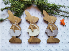 Load image into Gallery viewer, Wooden Rabbit Bunny, Easter gift ornament , Nursery, Mothers Day , Home Decor Gift Neutral interior Hygge home
